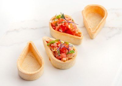 Tartaletas Gota de 50 x 30mm tanto dulces como saladas
