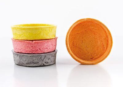 Tartaletas Cilindro de 55mm de color y sabor personalizado dulces y saladas