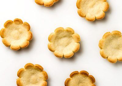 Tartaletas con forma de flor de 55mm dulces y saladas